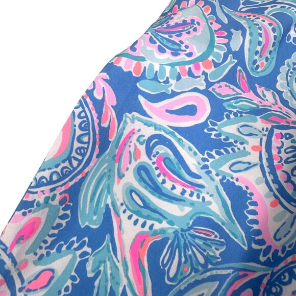 Lilly Pulitzer Luxletic Run Around Pants Women’s XS Zanzibar Blue Fish Kiss Pink - Picture 5 of 11